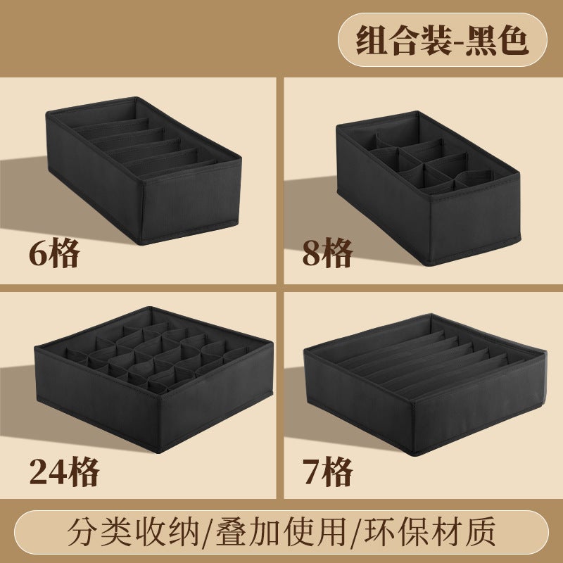 Pure Fabric Underwear Storage Box – Drawer-Style Organizer with Compartments for Socks - Image 4